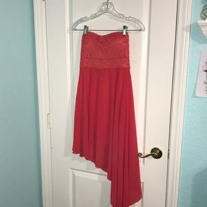 Corral Asymmetrical Strapless Dress with Lace